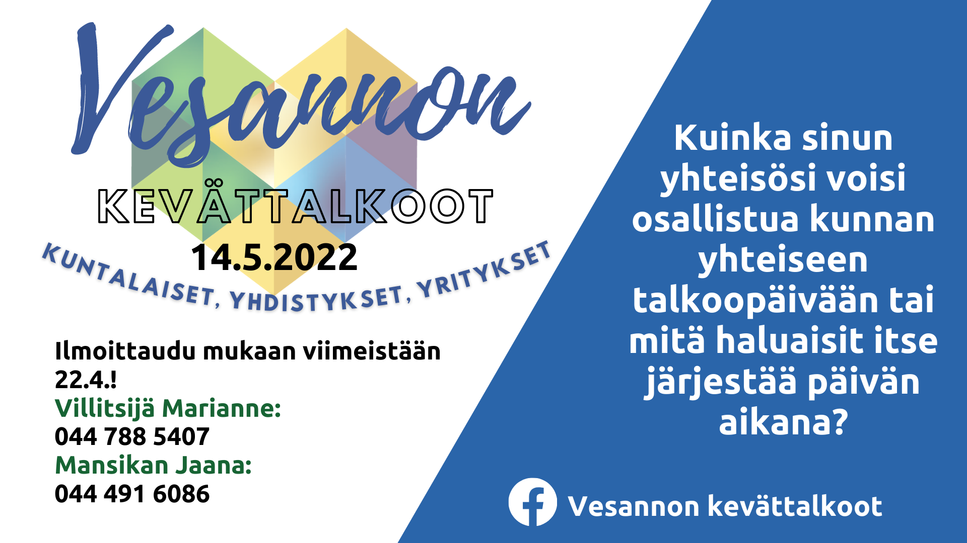 Read more about the article 26.4.2022 klo 17:30 Vesannon kevätsiivous- suunnittelupalaveri