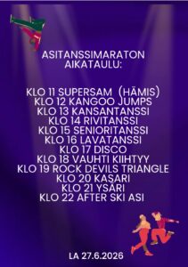 Tanssimaratonin aikataulut